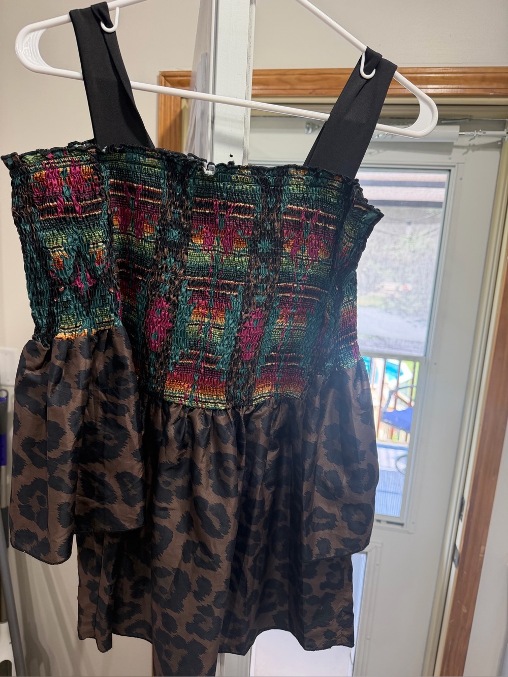 Crazy Train Smocked Multi-Color Ruffled Top